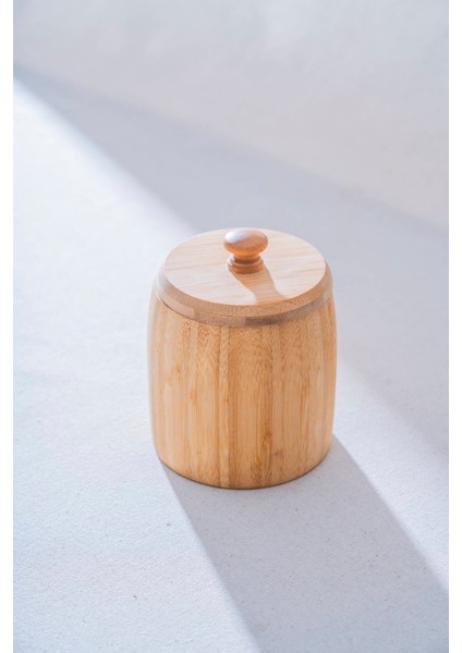 Bambu Kapaklı Kavanoz - 13 cm