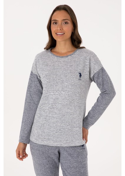 Kadın Gri Melanj Pijama Takım 50318875-VR086 modelleri