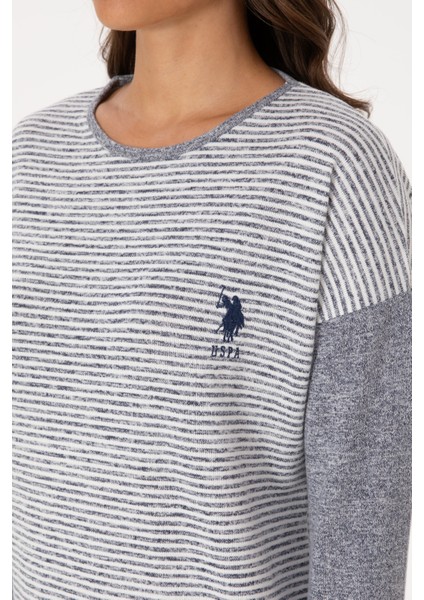 Kadın Gri Melanj Pijama Takım 50318875-VR086