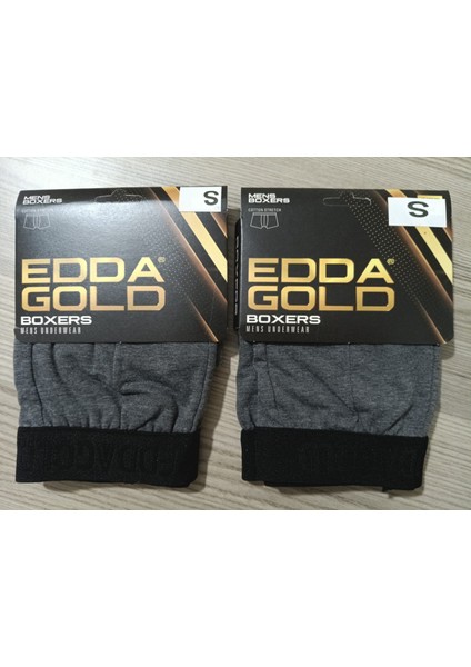 Gold Penye Kumaş Likralı Erkek Boxer - Antrasit - Small - 2li