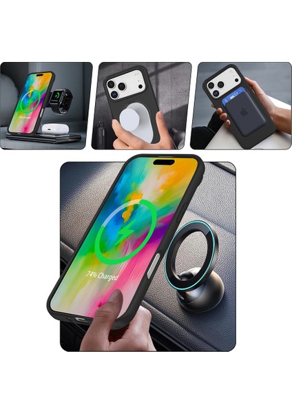 Apple iPhone 17 Pro Max Magsafe Şarj Özellikli Standlı Mag-Power Kapak Kılıf indirimleri