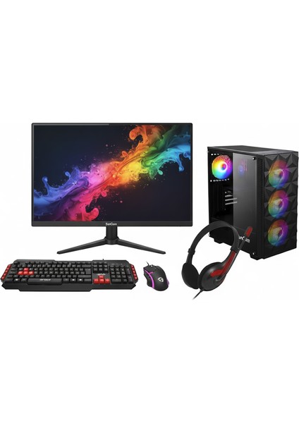 Suncom Gaming SG1-154-S006 Ryzen5 5500 32GB 2tbssd RX580 19" Freedos Masaüstü Bilgisayar