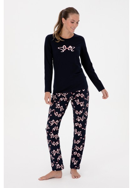 Kadın Lacivert Pijama Takım 50318932-VR033 fırsatları