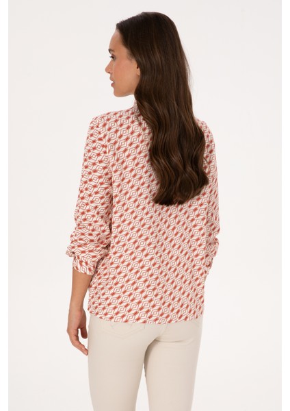 Kadın Gül Kurusu Gömlek Desenli 50316370-VR026 indirimleri
