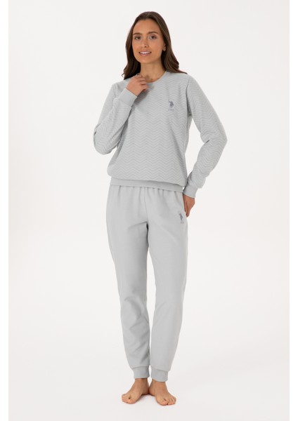 Kadın Gri Melanj Pijama Takım 50318820-VR086