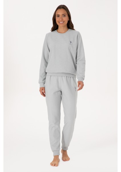 Kadın Gri Melanj Pijama Takım 50318820-VR086 fırsatları