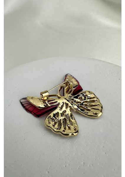 Taşlı Sedefli Kelebek Broş (En:4 cm) fırsatları