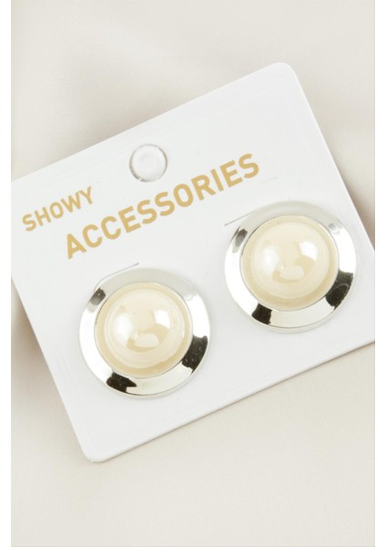 Ds-Derin Yuvarlak Yeni Sezon Inci Küpe-Gümüş Rengi fiyatları