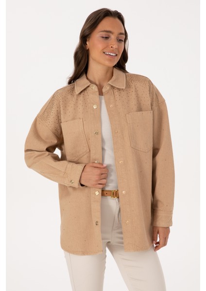 Kadın Camel Gömlek Jean 50316827-VR015