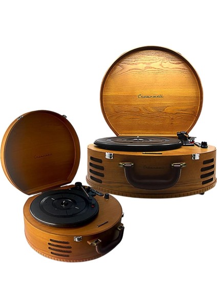 Pikap Crownwell Lion Ahşap Klasik Plak Çalar Bluetooth USB Sd Kart Okuyuculu