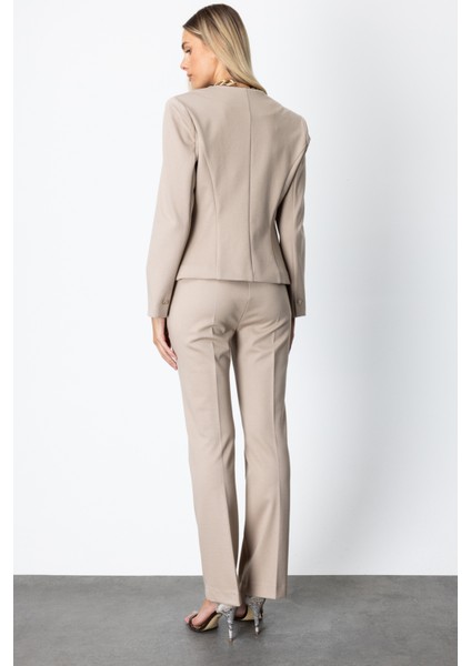 Kadın Düşük Bel Boru Paça Pantolon 5143 Vizon fırsatları