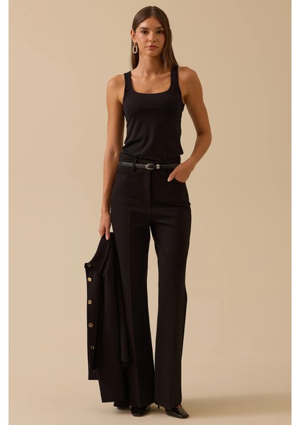 Kadın Ispanyol Paça Pantolon 0002 Siyah fiyatları