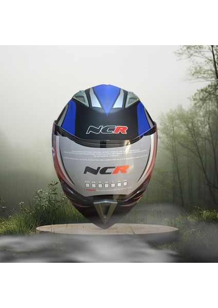 -158 Çene Açılır Gözlüklü E-Ce Belgeli Kask Mavi Grafik fiyatları