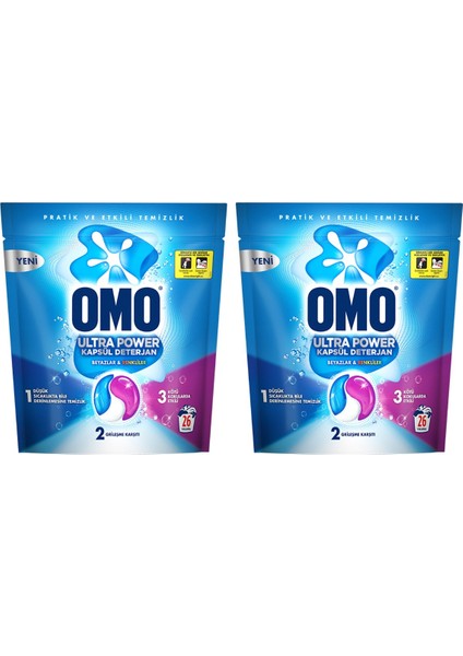 Ultra Power Kapsül Deterjan Beyazlar ve Renkliler 26 Yıkama X2 fiyatları