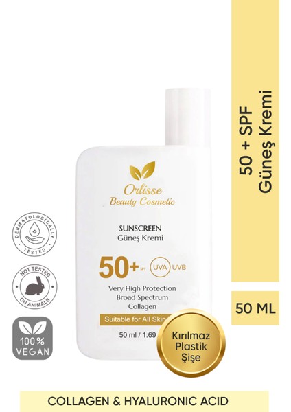 Güneş Kremi Spf 50 Suya Dayanıklı, Mavi Işık Koruyuculu ve Parlama Karşıtı Güneşkremi 50 ml