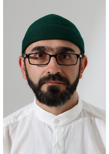 Yeşil Katlamalı Sade Desen Kışlık Orlon Takke Şapka modelleri