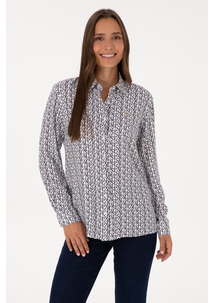 Kadın Beyaz Gömlek Desenli 50316415-VR013 fiyatları