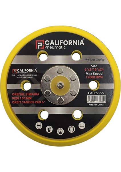 Fixonic California CAP69555 150MM Havalı Zımpara Cırt Tabanı/zımpara Pedi