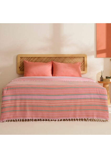 Lynora Çift Kişilik Peştamal Pike Takımı Turuncu