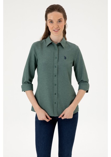 Kadın Koyu Yeşil Gömlek Basic 50316711-VR079 modelleri