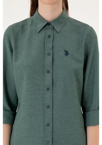 Kadın Koyu Yeşil Gömlek Basic 50316711-VR079