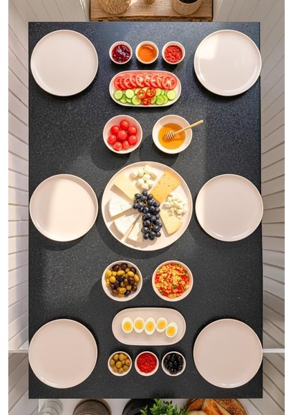 By Bambum Duru 19 Parça Porselen Kahvaltı Takımı Kahvaltı Seti Kahvaltılık- Sunum Seti fiyatları