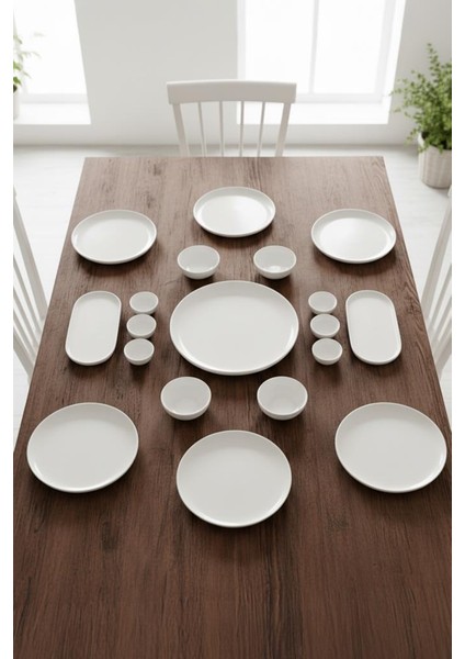 By Bambum Duru 19 Parça Porselen Kahvaltı Takımı Kahvaltı Seti Kahvaltılık- Sunum Seti fırsatları