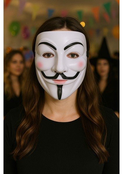 Cadılar Bayramı Vendetta Guy Fawkes V Maske Beyaz Plastik Parti Maskesi Kostüm Aksesuarı fiyatları