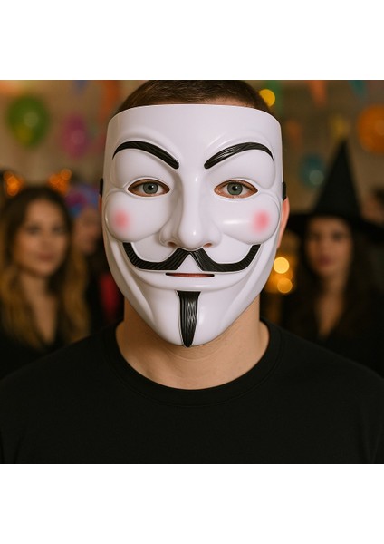 Cadılar Bayramı Vendetta Guy Fawkes V Maske Beyaz Plastik Parti Maskesi Kostüm Aksesuarı modelleri