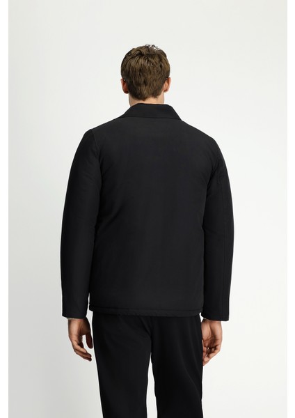 Regular Fit Bebe Yaka Çıtçıtlı Mont