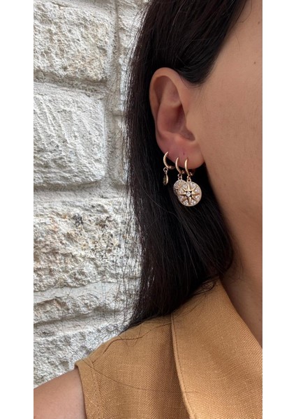 Ysx Özel Seri Kuzey Yıldızı Model 3 Lü Set Sallantılı Rose Küpe fiyatları