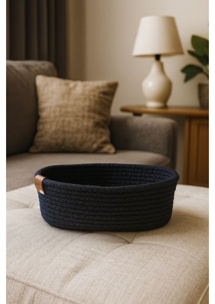 Makrome Oval Banyo Düzenleyici-Organizer Sepet