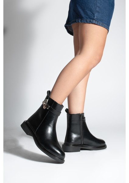 Kadın Fermuarlı Tokalı Günlük Bot Velis Siyah fırsatları