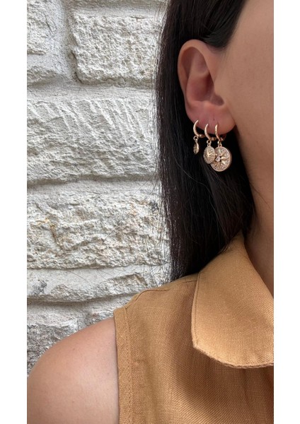 Ysx Özel Seri Kuzey Yıldızı Model 3 Lü Set Sallantılı Rose Küpe fırsatları