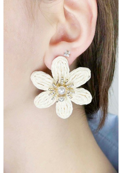 Çiçek Formunda Yazlık Hasır Küpe 635 fırsatları