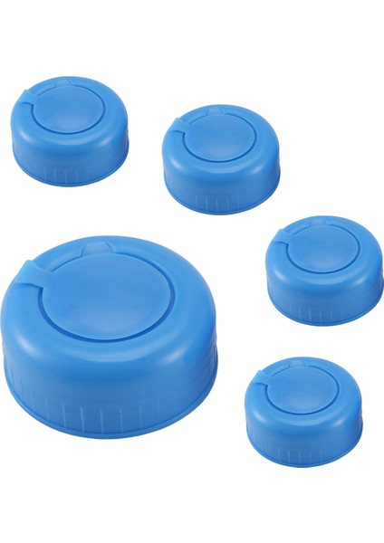 Su Sürahisi Kapağı 5'li Paket Plastik Su Şişesi Kapağı Mavi Galon Içme Suyu Şişesi Kapağı Yedek Şişe Aleti Sızıntısız (Yurt Dışından)