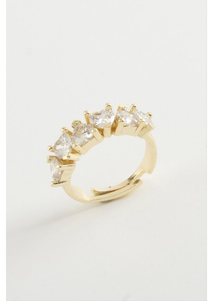 Ds-Derin Kalp Zirkon Taşlı Yüzük-Sarı fiyatları