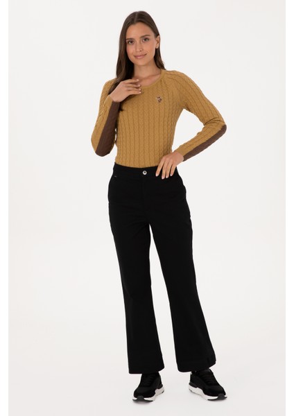 Kadın Siyah Pantolon (Kanvas-Chino) 50316912-VR046