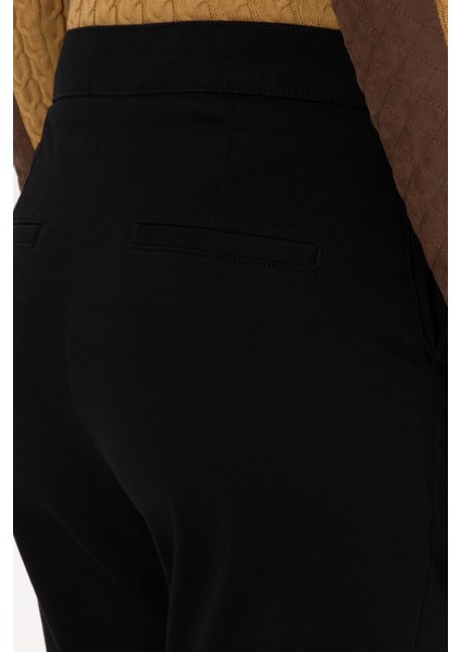 Kadın Siyah Pantolon (Kanvas-Chino) 50316912-VR046