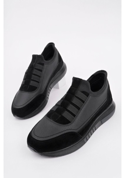 Erkek Bağcıksız Poli Taban Günlük Süet Cilt Spor Ayakkabı- Siyah modelleri