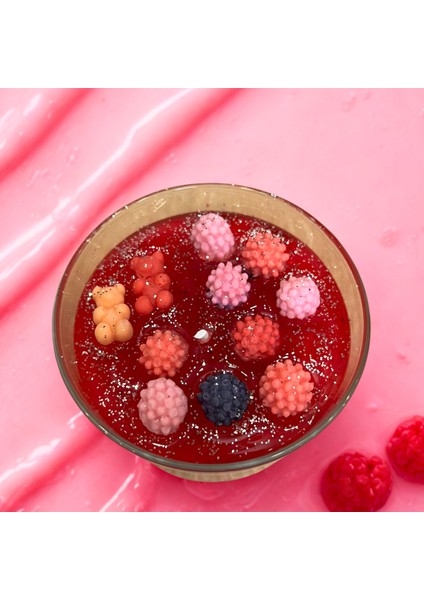 Pinky Jöleli Panna Cotta - Panna Cotta Temalı Çilek Kokulu Soya & Jel Mum modelleri