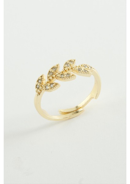 Ds-Derin Yaprak Zirkon Taşlı Yüzük-Sarı fiyatları