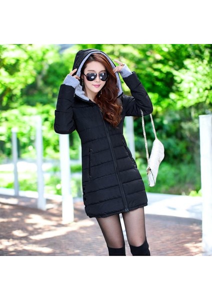 Kapüşonlu Eldiven Detaylı Kadın Kışlık Şişme Mont fiyatları