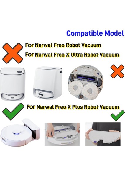 Narwal Freo x Plus Robot Süpürge Parçaları Için 38 Adet Ana Silindir Yan Fırça Filtre Toz Torbası Paspas Bezi Aksesuarları (Yurt Dışından) modelleri