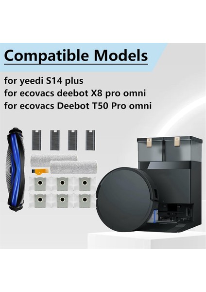 Ecovacs Deebot T80 Omni, X8 Pro Omni Elektrikli Süpürge Ana Fırça Paspas Temizleme Silindiri Filtreler Torbalar Için Aksesuar Seti (Yurt Dışından) modelleri