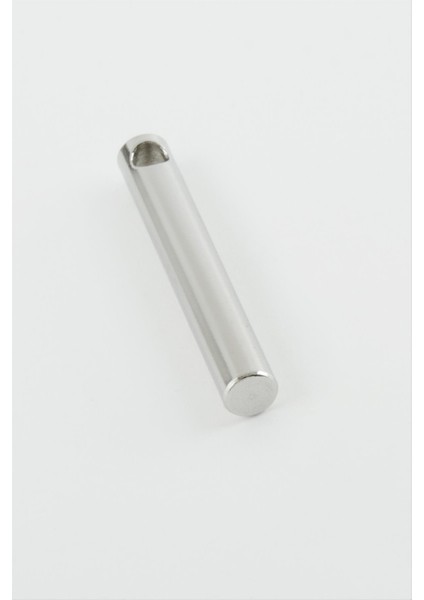 Ds-Derin Silindir Isim Yazılabilir Çelik Kolye Ucu 0,6x3,5 Cm-Gümüş Rengi