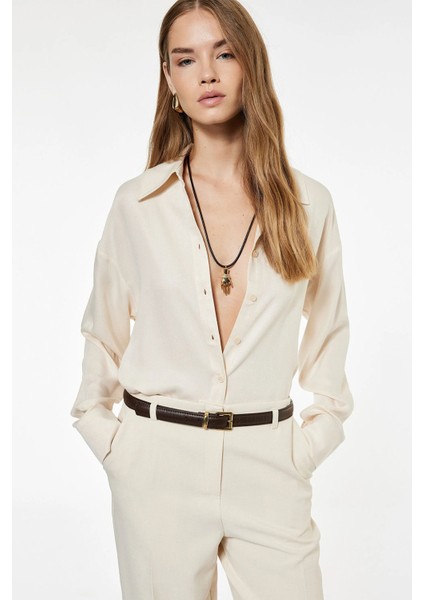 Kadın Koton x Sima Tarkan - Uzun Kollu Oversize Gömlek 6WAK60052EW