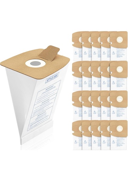 Stil mm 3670 ve 3680 Serisi Bidon Süpürgeleriyle Uyumlu 20 Paket Stil mm Vakum Torbası (Yurt Dışından)