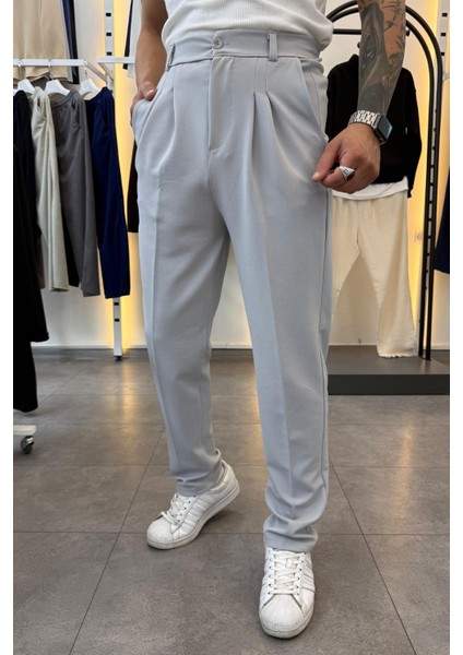 Yarım Balıkçı Pamuk Örme Likralı Esnek Rahat Kumaş Pileli Pantolonlu Takım modelleri