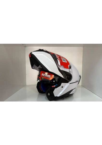 Kask mt Atom 2 A11 Çene Açılır Parlak Beyaz